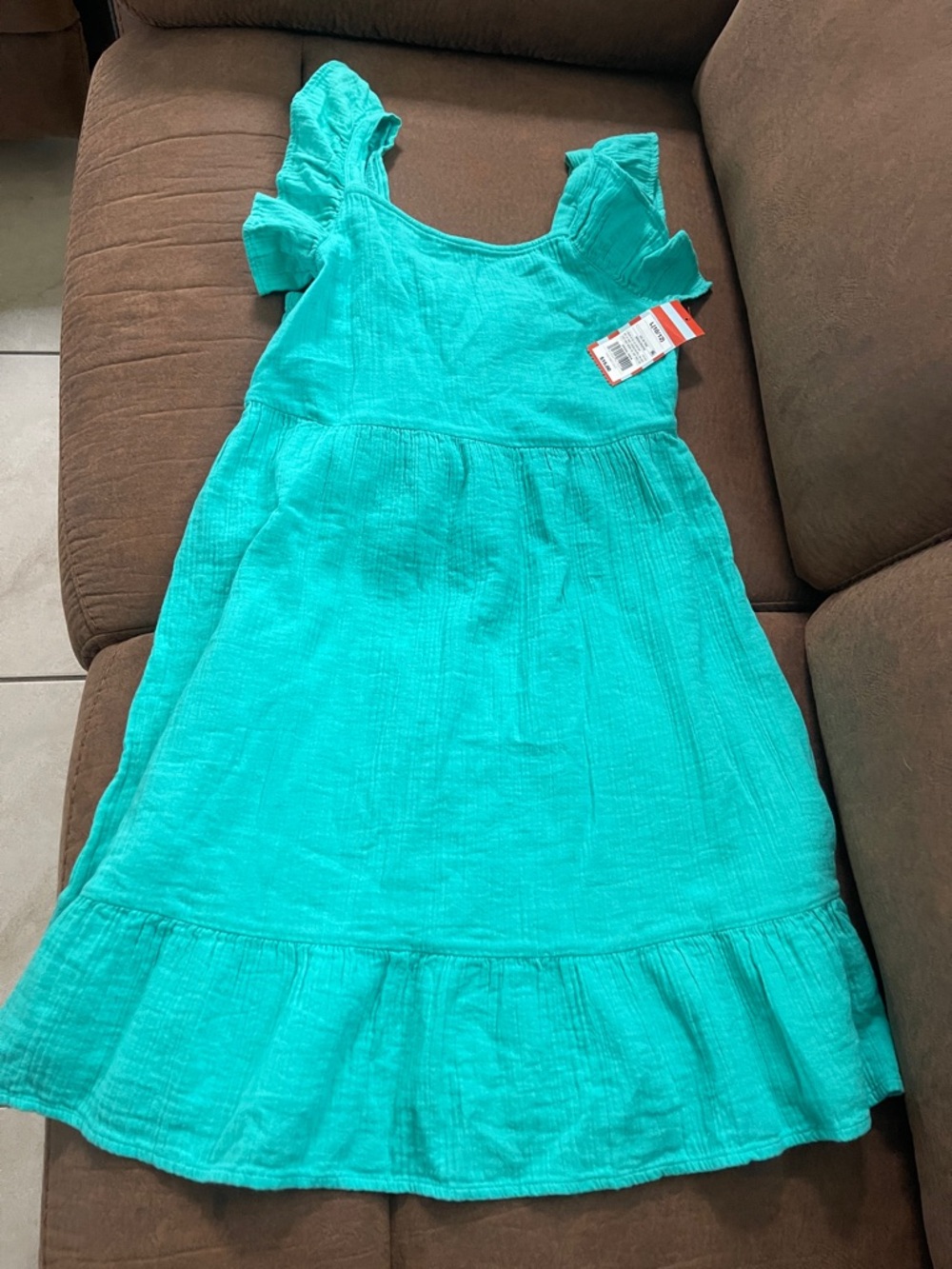 Cat & Jack Teal Ruffle Sleeve Girls' Dress